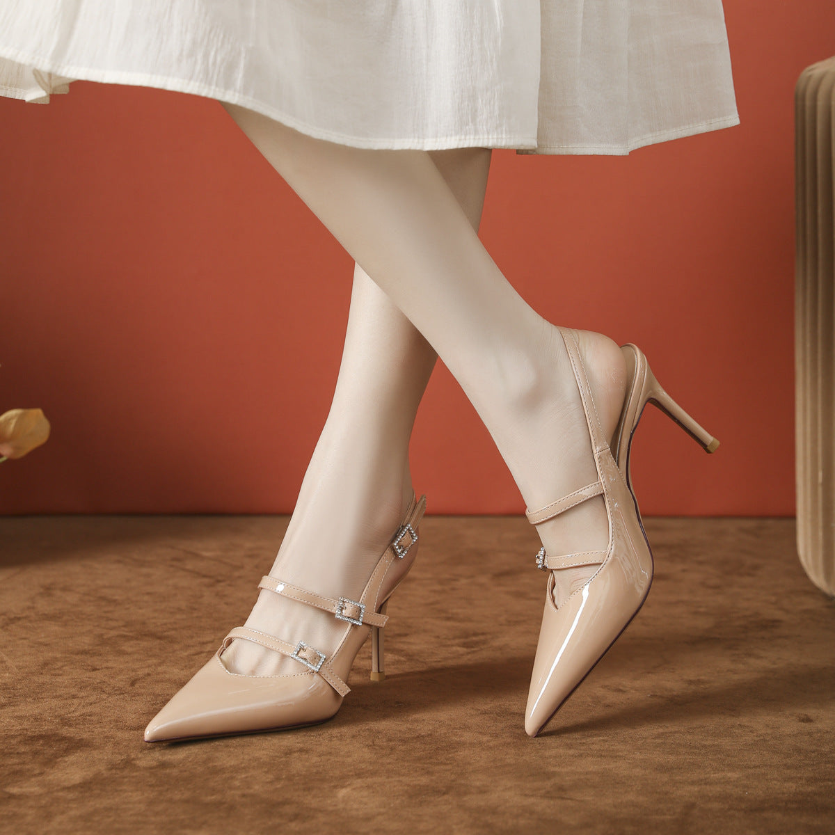 Black High Bed Flirting Cannon Pointed Women's Shoes