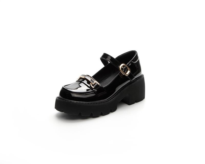 Women's Thick-soled Small Slip-on Retro British Mid Casual Shoes