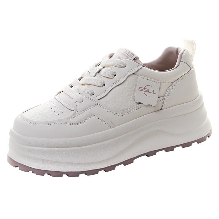 Women's White Platform Super Lightweight Soft Bottom Sneakers