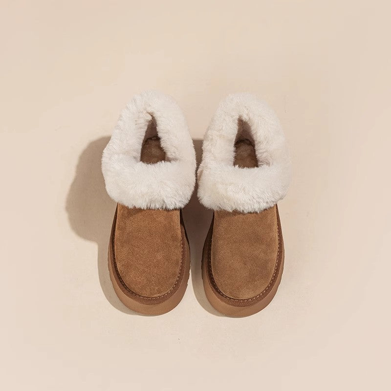 Women's Fleece Lining Ankle Height Increasing Bread Snow Boots
