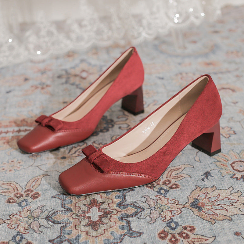 Women's Wedding For Chunky Square Toe High Daily Wearable Heels