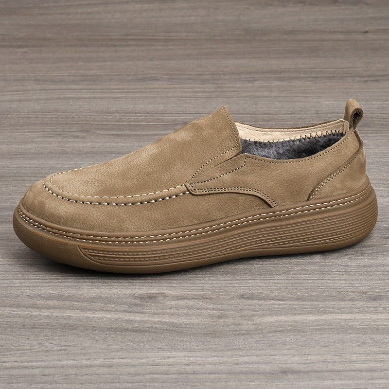 Men's First Layer Cowhide Soft Bottom Surface Breathable Retro Lace Up Men's Casual Leather Shoes