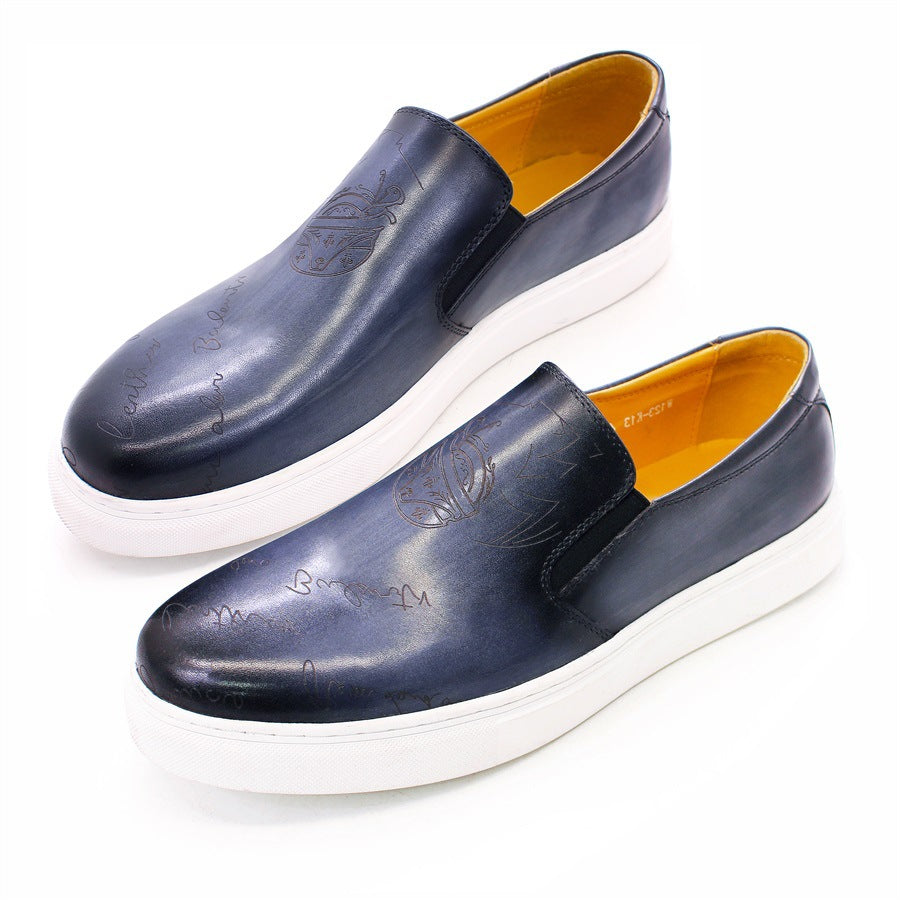 Men's Trendy Authentic Comfortable Flat Slip-on Everyday Leather Shoes