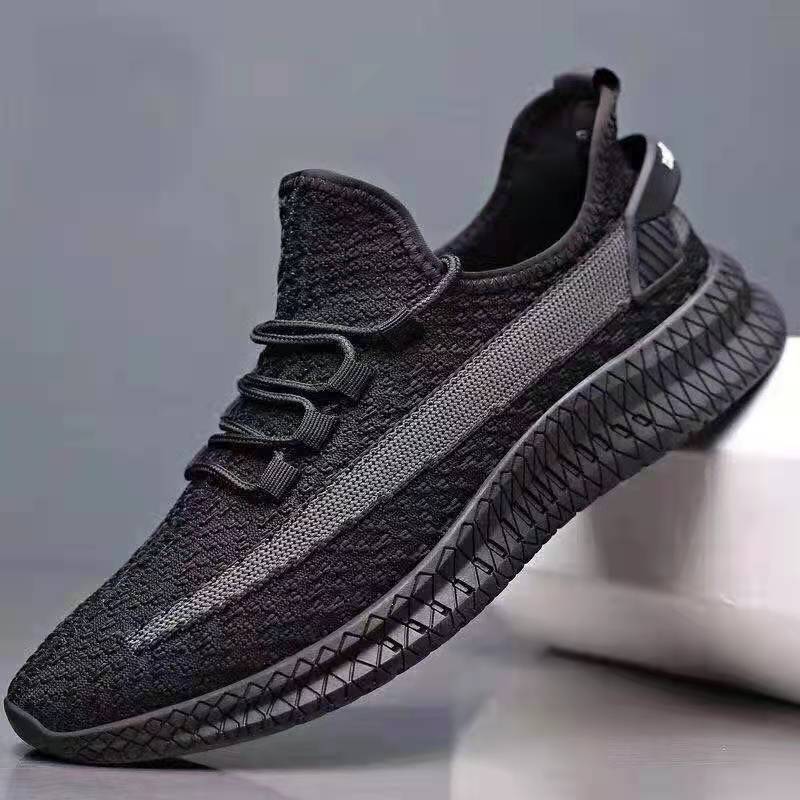 Men's Popular Flying Woven Breathable White Casual Shoes