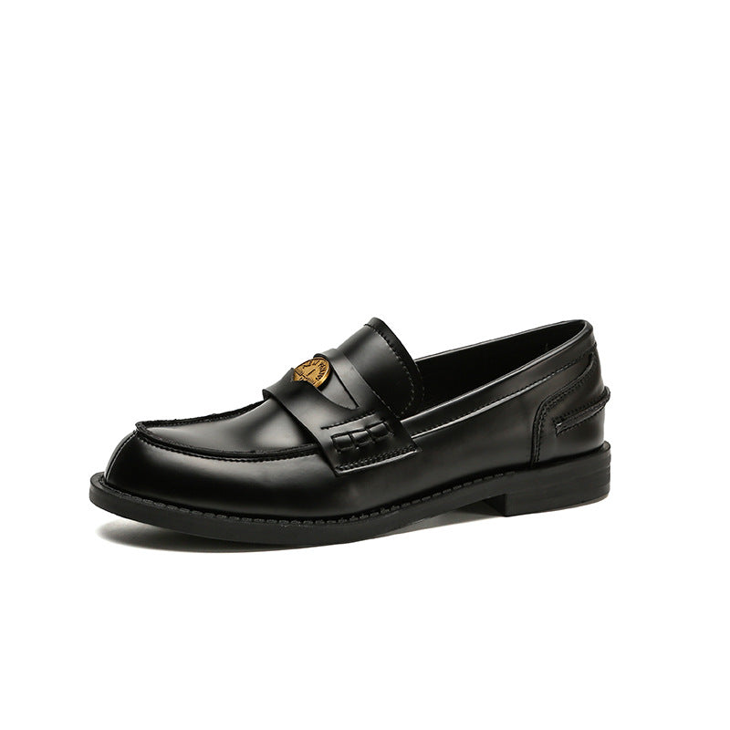 Women's Gold Buckle Pumps Chunky Platform Small Casual Shoes
