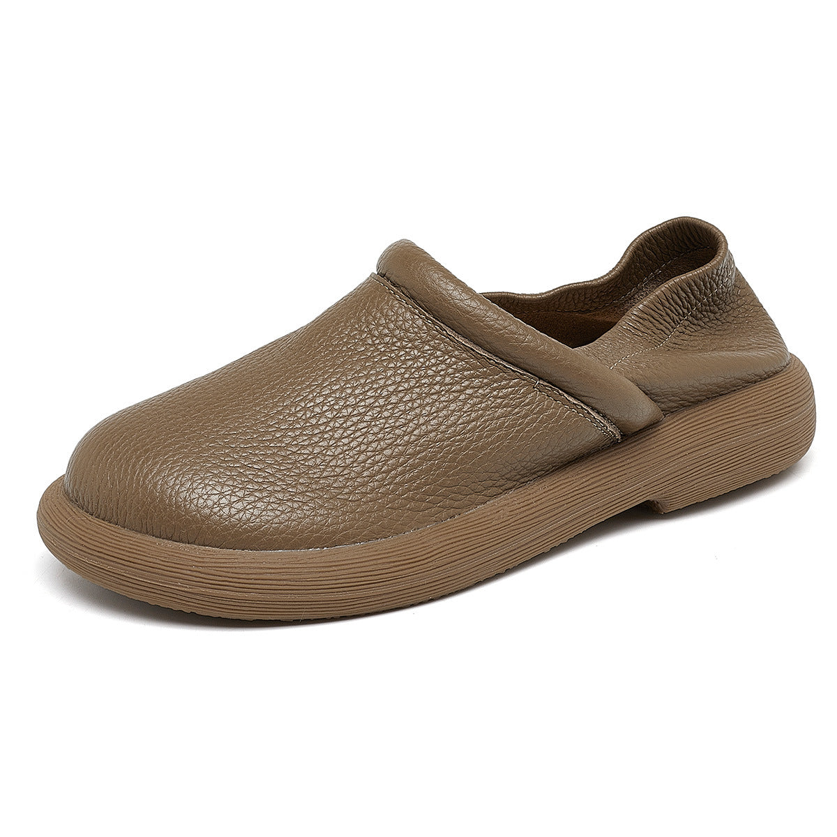 Women's Cowhide Leisure One Pedal Soft Bottom Loafers