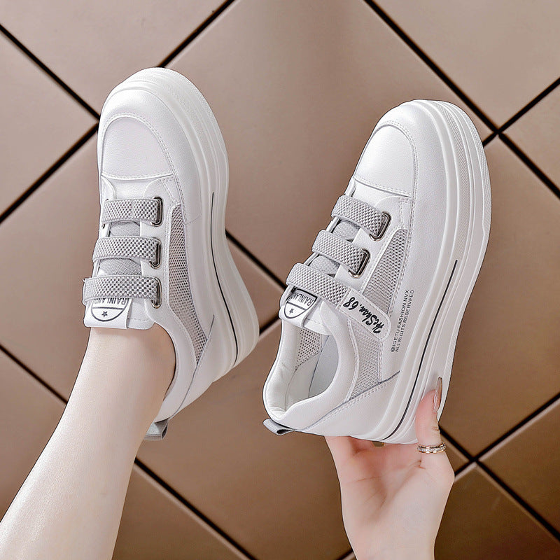 Women's Hidden White Velcro Slimming Platform Lightweight Trendy Women's Casual Shoes