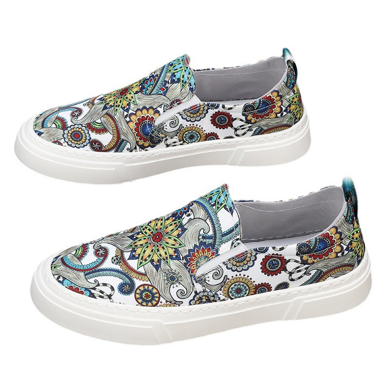 Men's British Style Breathable Cloth One Pedal Canvas Shoes