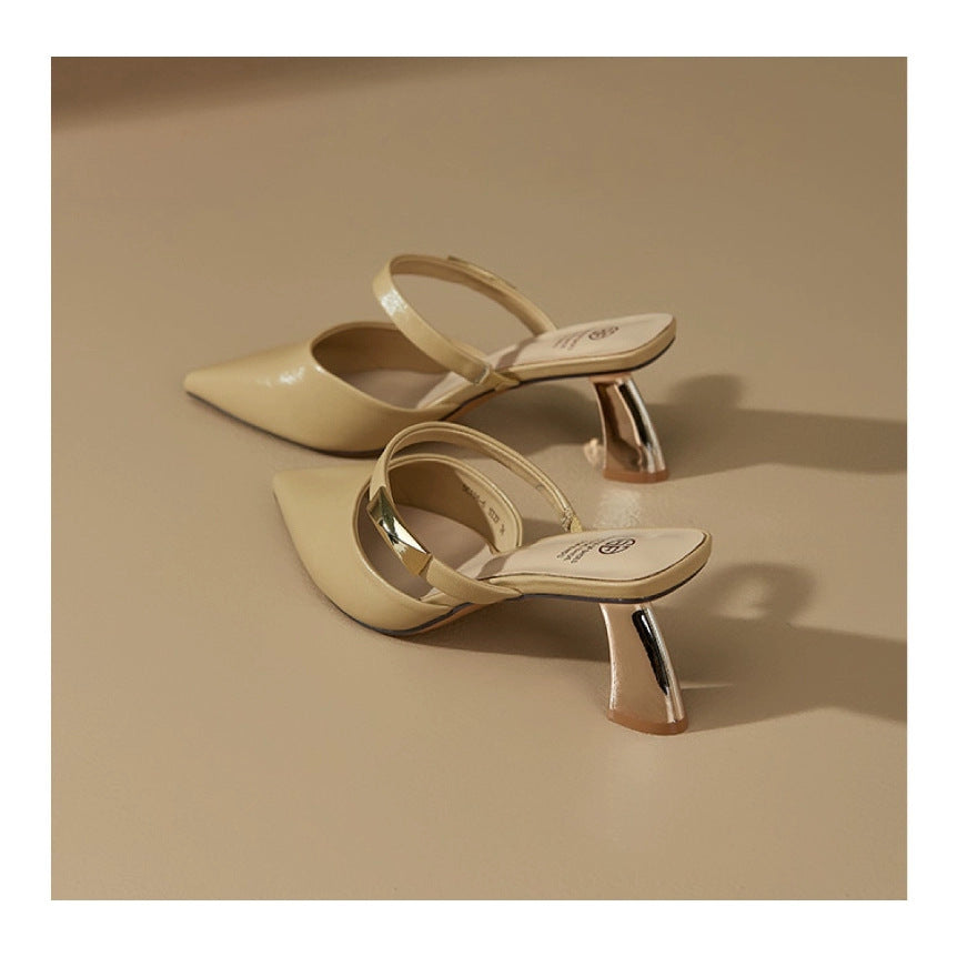 Cap Semi Slip-on Summer French Style Temperament Heels
