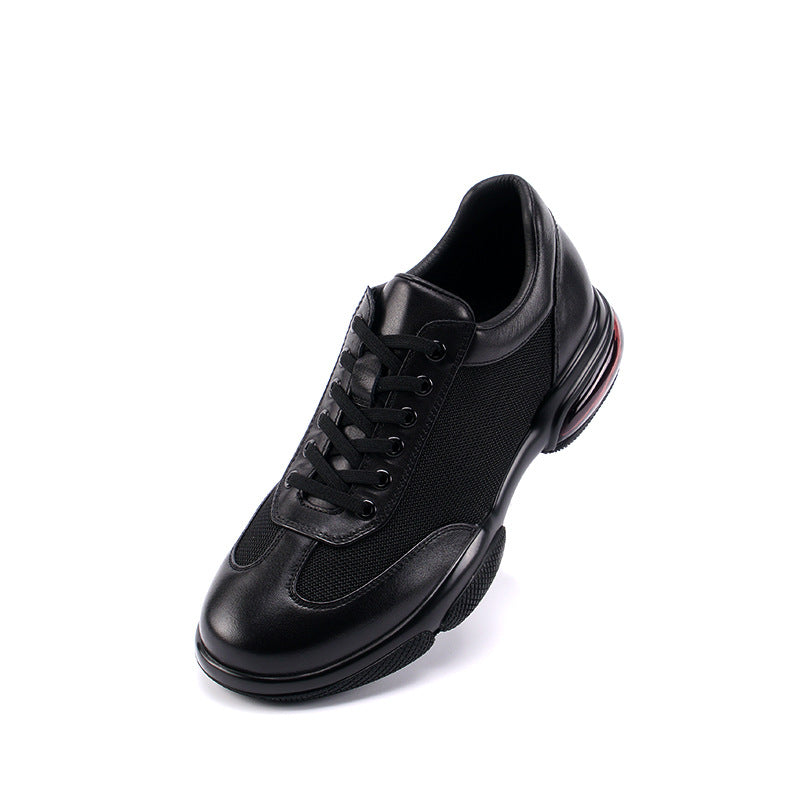 Men's Cushion Insole Fashion Sports Running Triangle Leather Shoes