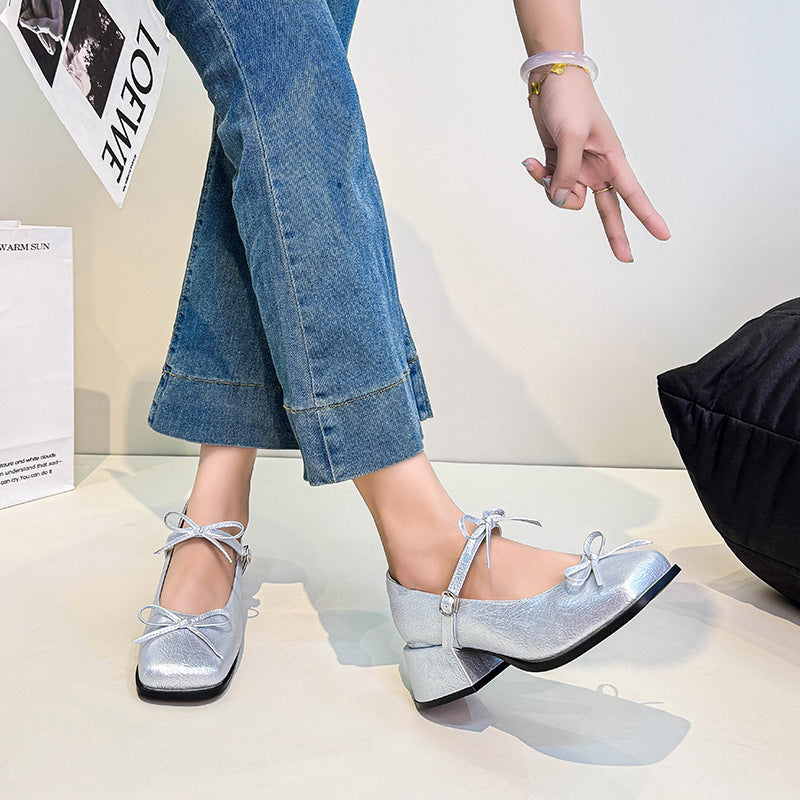 Women's Lady Style Napa Texture Bowknot Beautiful Women's Shoes
