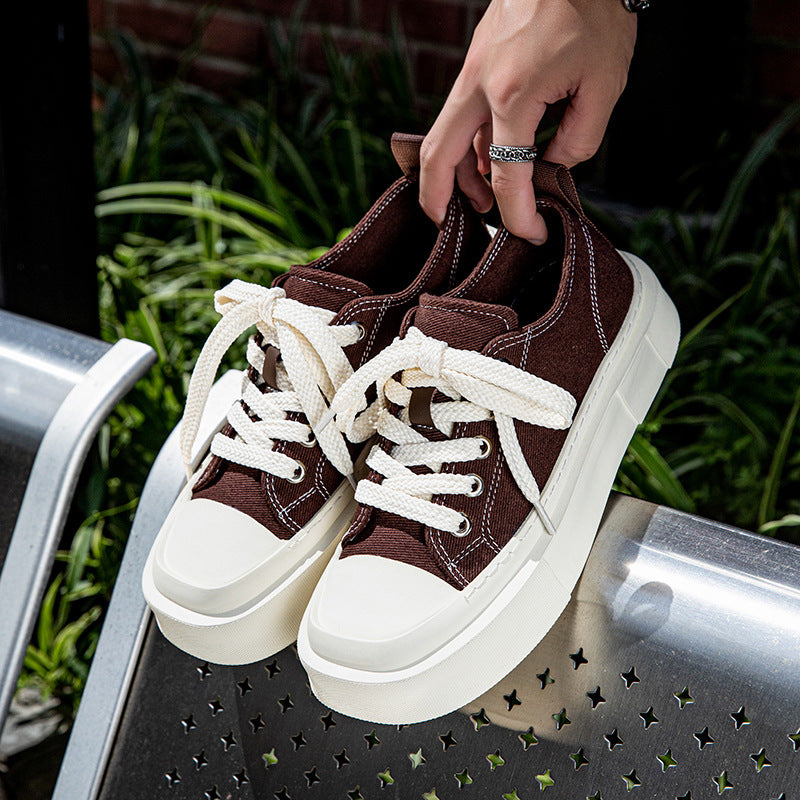 Men's Summer Breathable Fashionable Platform Height Increasing Canvas Shoes