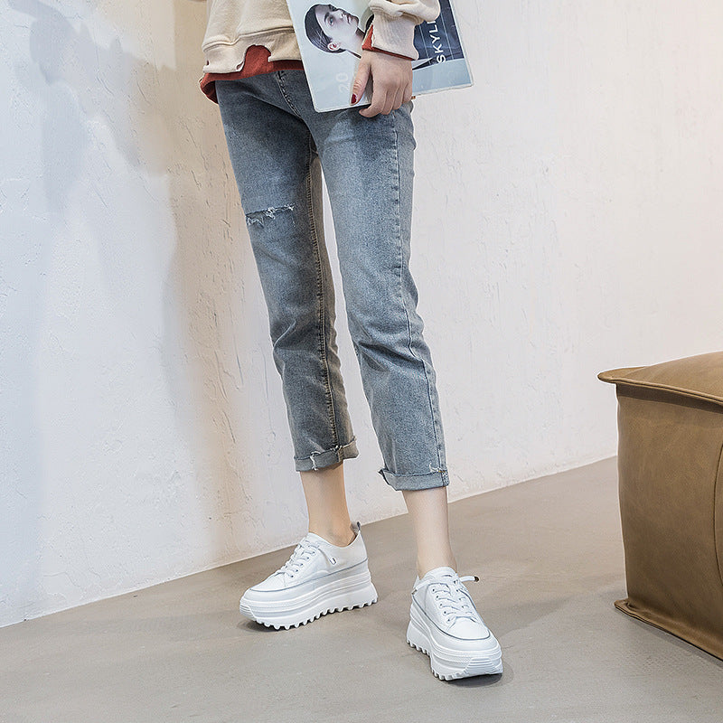 Women's Bottom Height Increasing Lightweight Breathable Leisure Sneakers