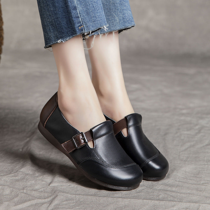 Mouth Flat Soft Bottom Surface Retro Women's Shoes