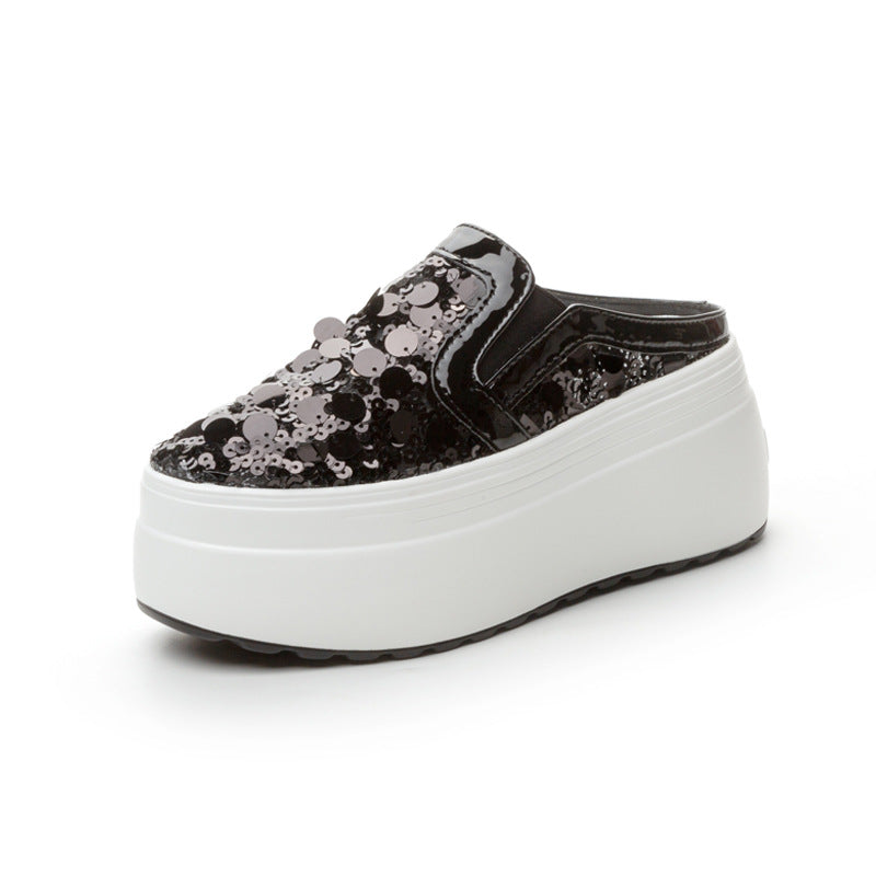Women's Bottom Toe Cap Summer Sequin High Heels