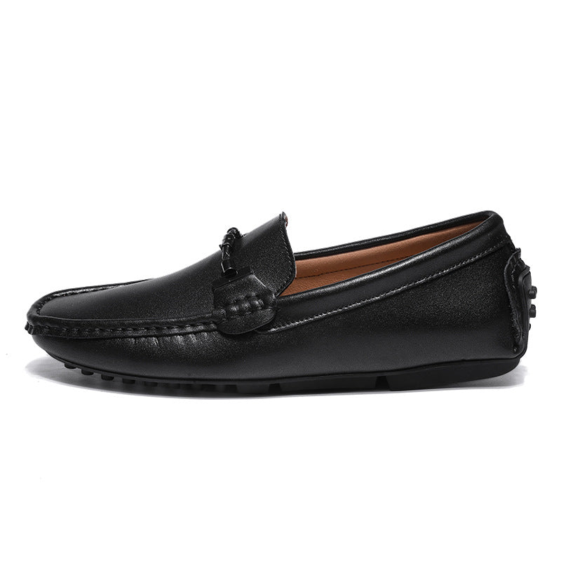 Men's Spring Plus Size Fashionable Trendy Slip-on Leather Shoes