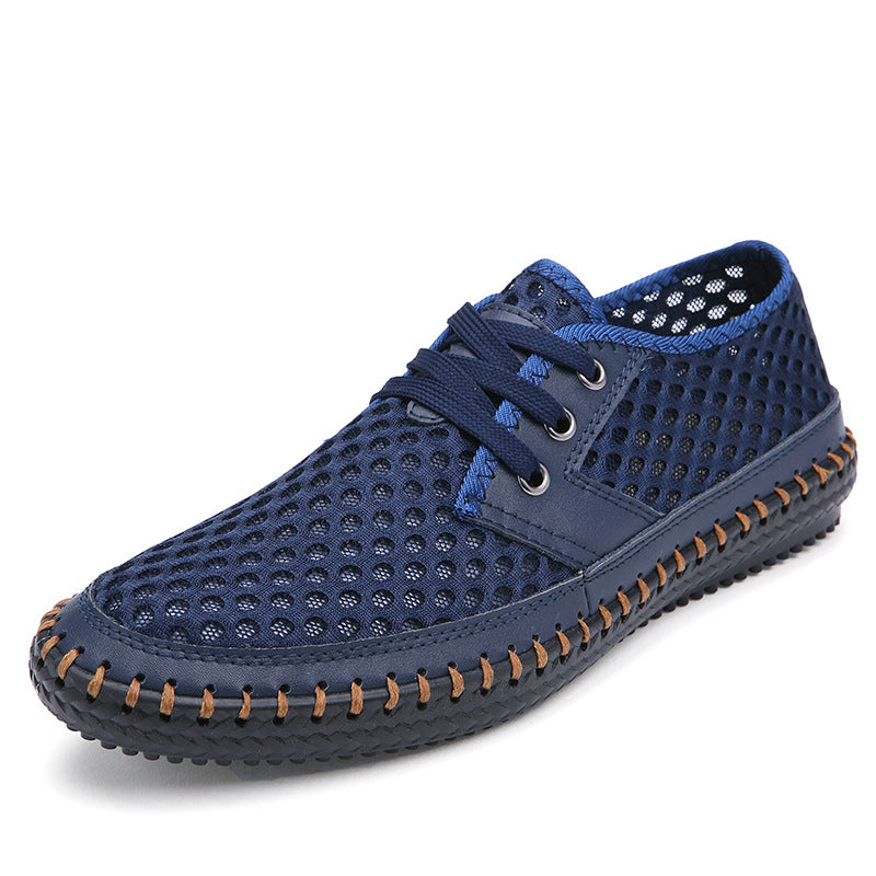 Men's Mesh Lightweight Slip-on Large Sports Soft Leather Shoes