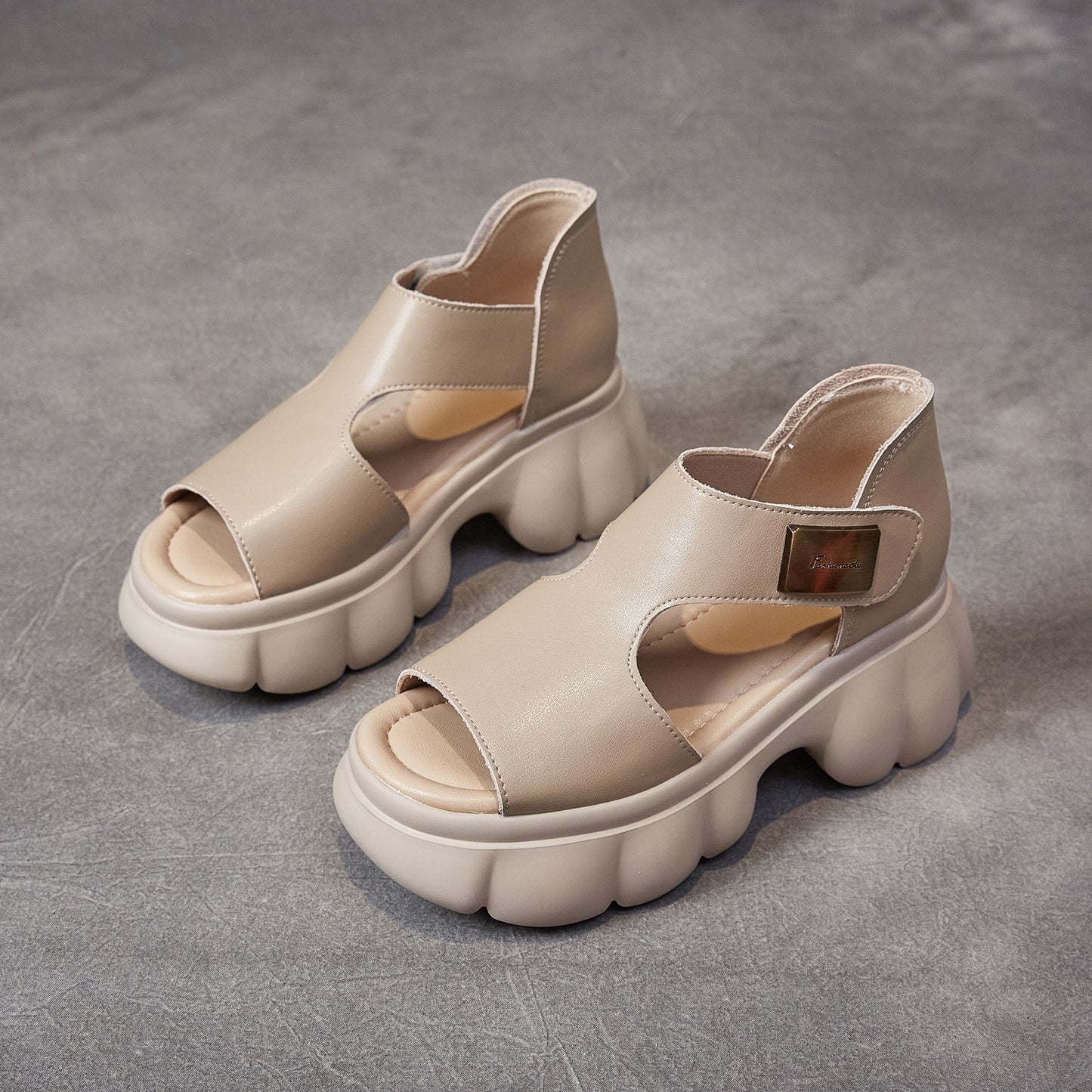 Women's Summer Roman Retro Velcro Platform Muffin Sandals