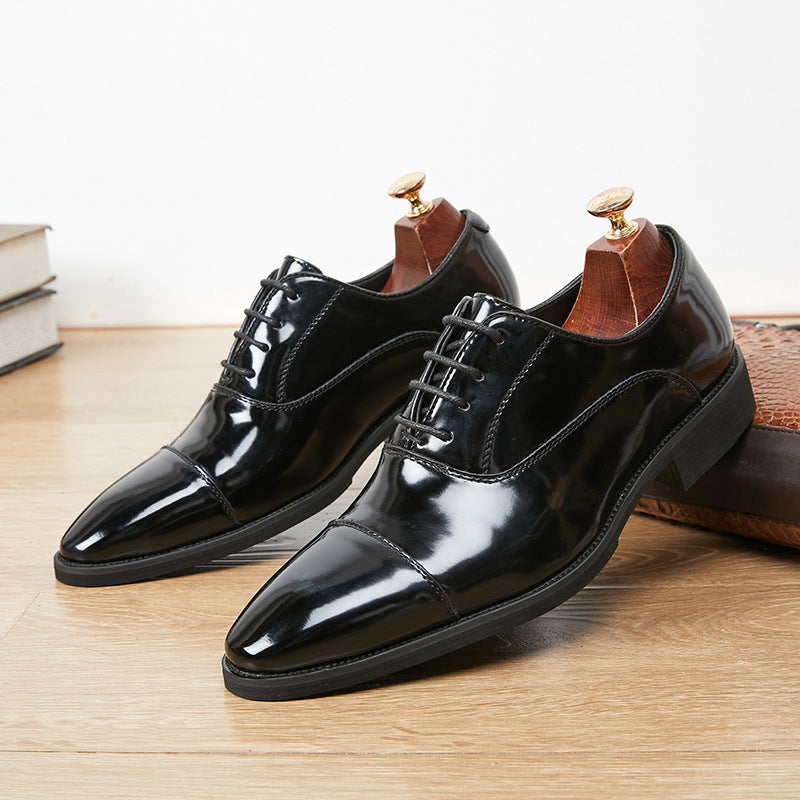 Men's Three Joint Oxford Pointed Toe Formal Wear Men's Business Leather Shoes