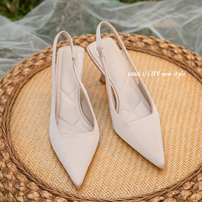 Women's High Stiletto Pointed Toe Closed Back Heels