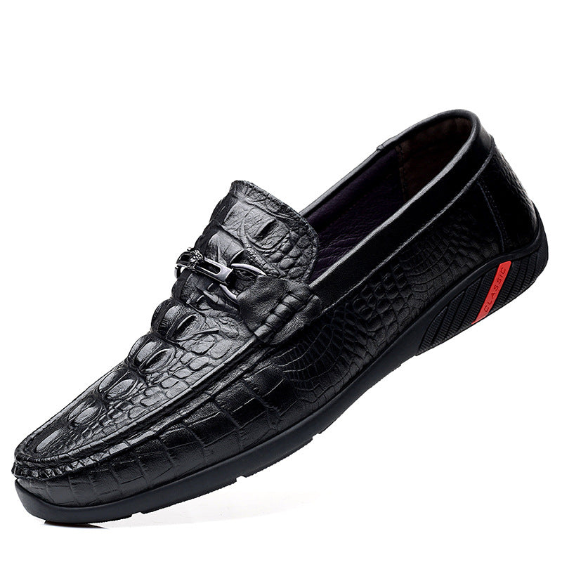 Men's Slip On First Layer Cowhide Fashionable Loafers
