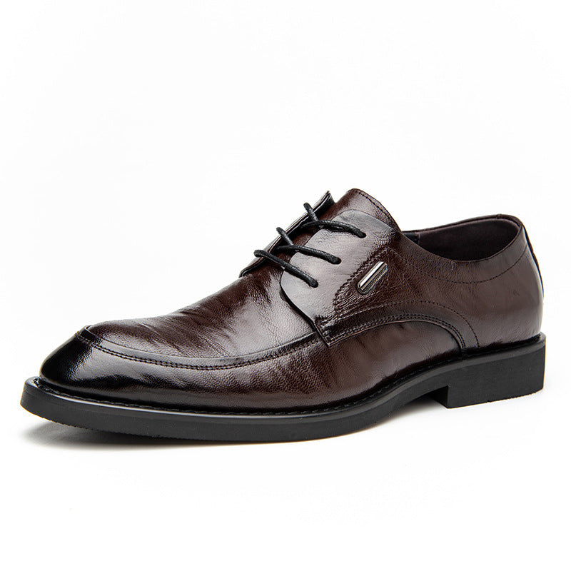 Men's Sheepskin British Breathable Derby Formal Leather Shoes
