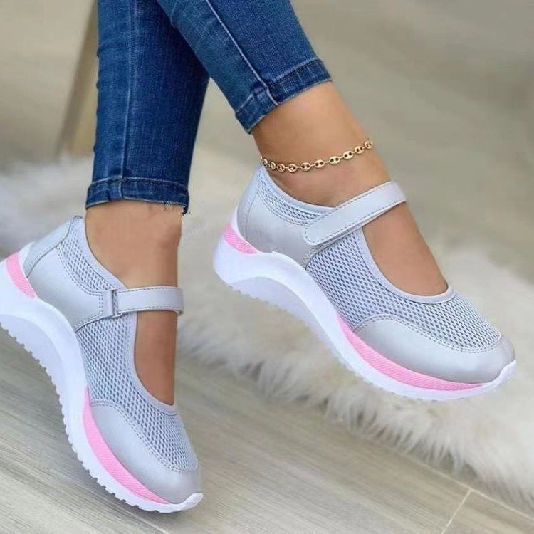 Women's Pumps Platform Flying Woven Breathable Velcro Casual Shoes