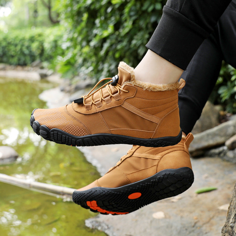 Men's Outdoor Five-finger Winter Cotton Waterproof Plus Snow Boots