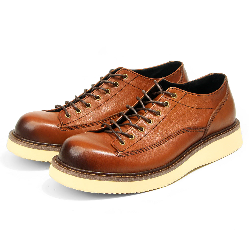 Men's Vintage Board Thick Bottom Short Face Casual Shoes