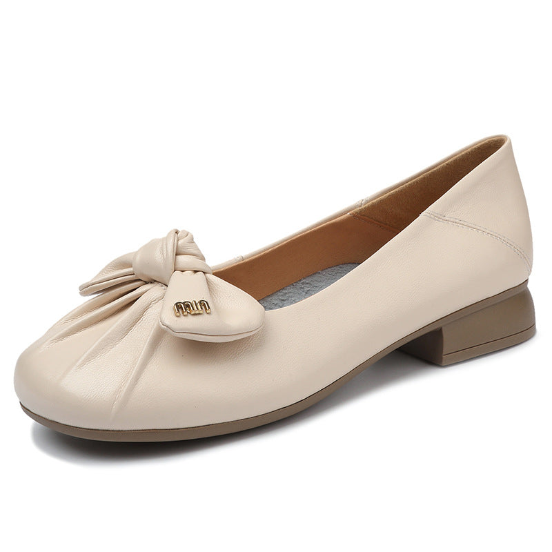Women's Summer Shallow Mouth Round Head Slip-on Casual Shoes