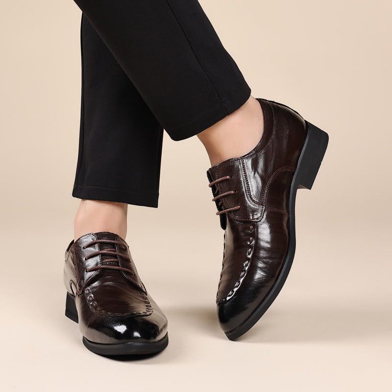 Men's Genuine Sheepskin Soft Bottom Formal Wear Leather Shoes