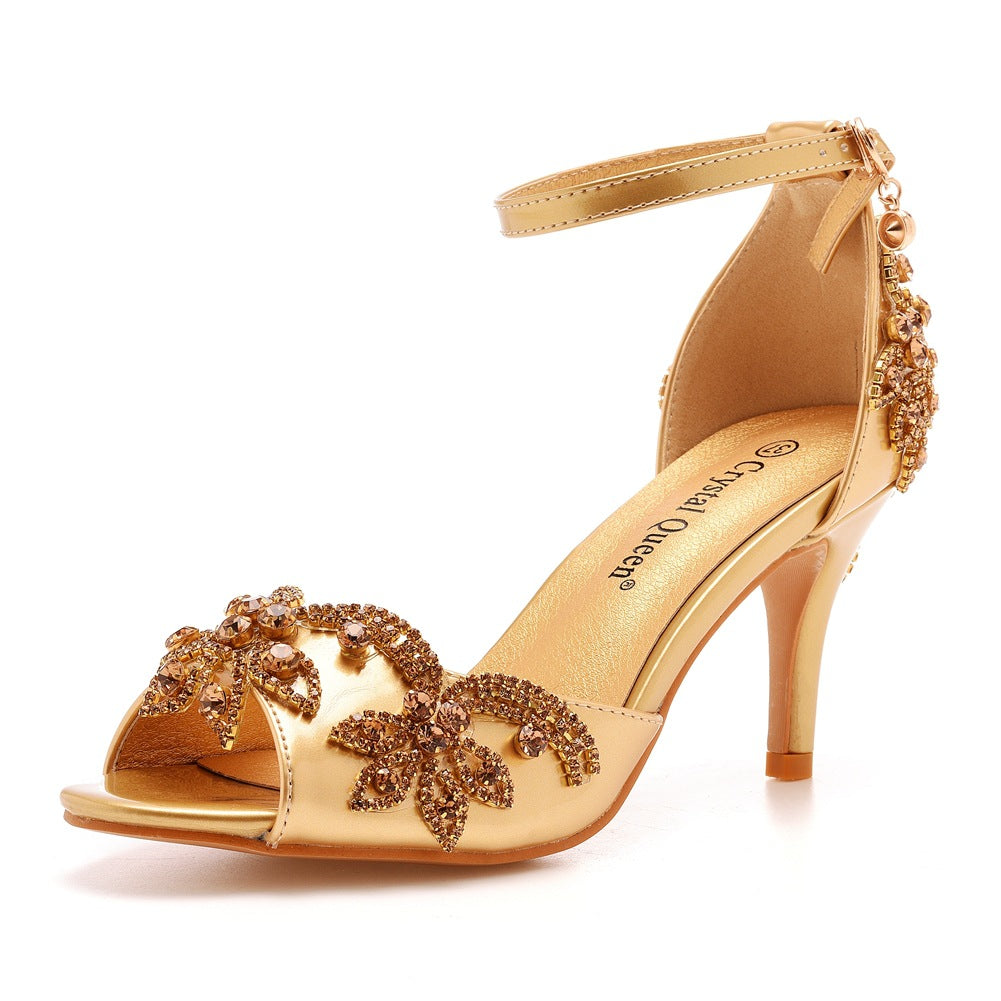 Low-cut Buckle Plus Size Round Toe High Heels