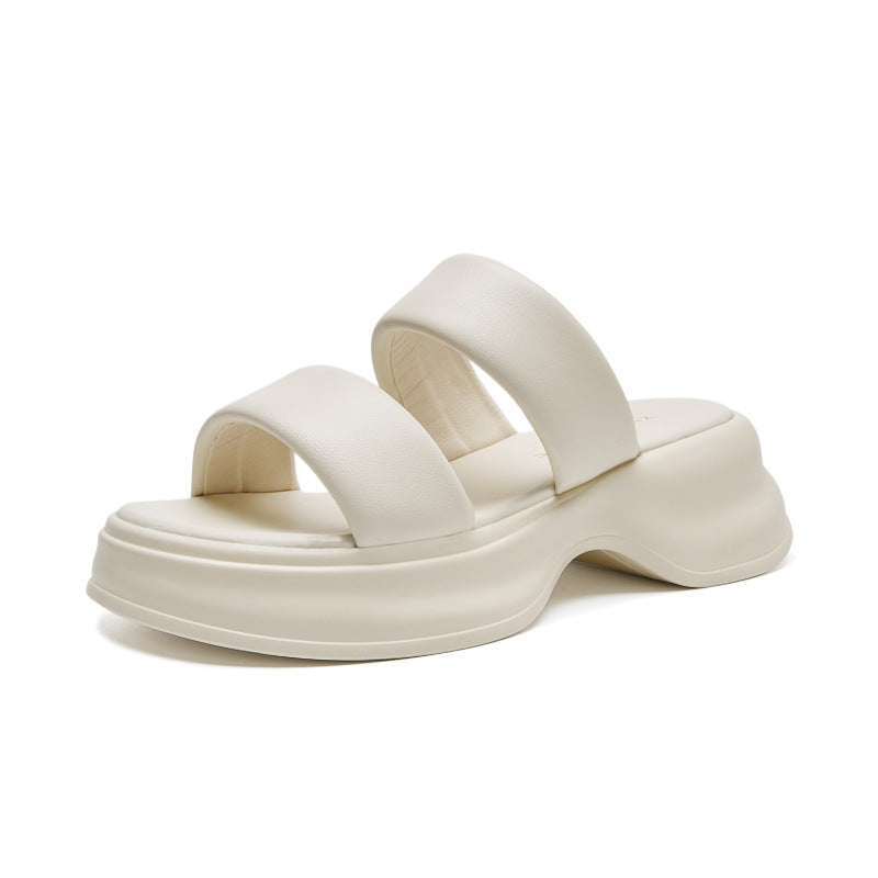 Women's Fashionable Beach Platform Simple For Outerwear Slippers