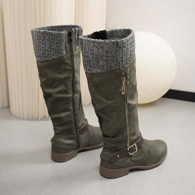 Women's Plus Size Chunky Side Zip High Heels