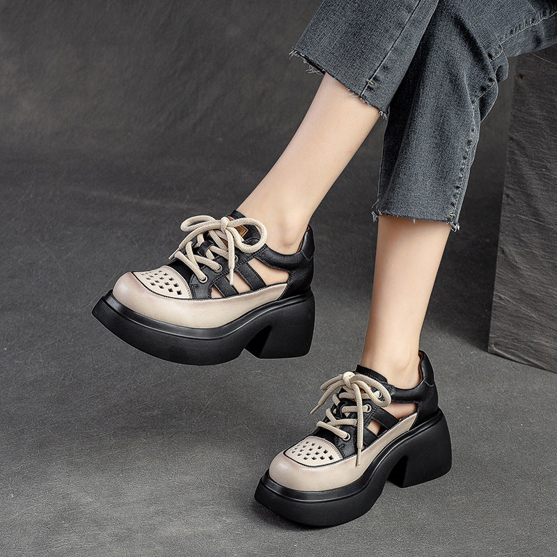 Women's & Men's Hollow Hole Front Color Matching Round Sandals