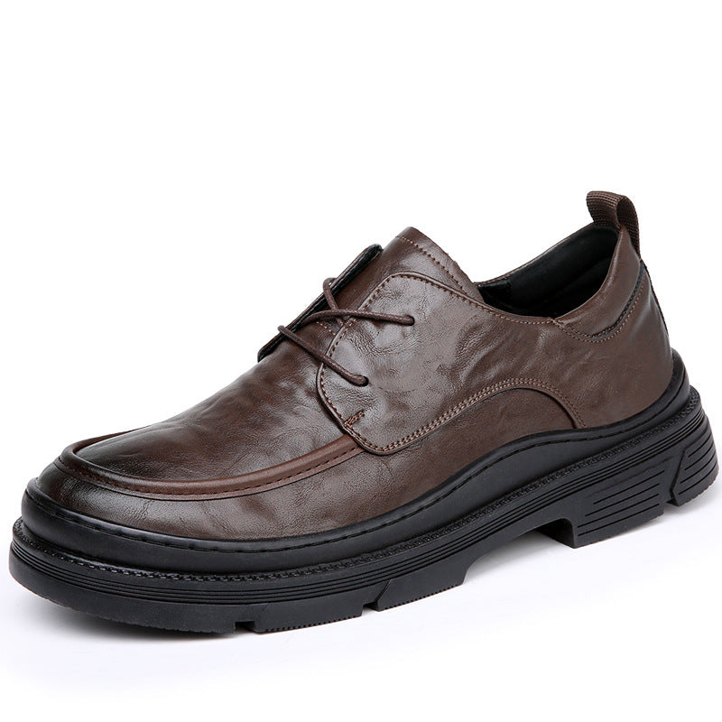 Men's Breathable Trendy Versatile Platform Business Formal Leather Shoes
