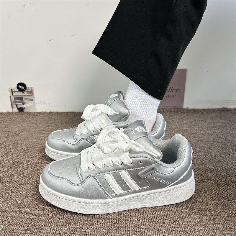 Women's & Men's Niche Retro Matte Black Bread Super Popular Korean Sneakers