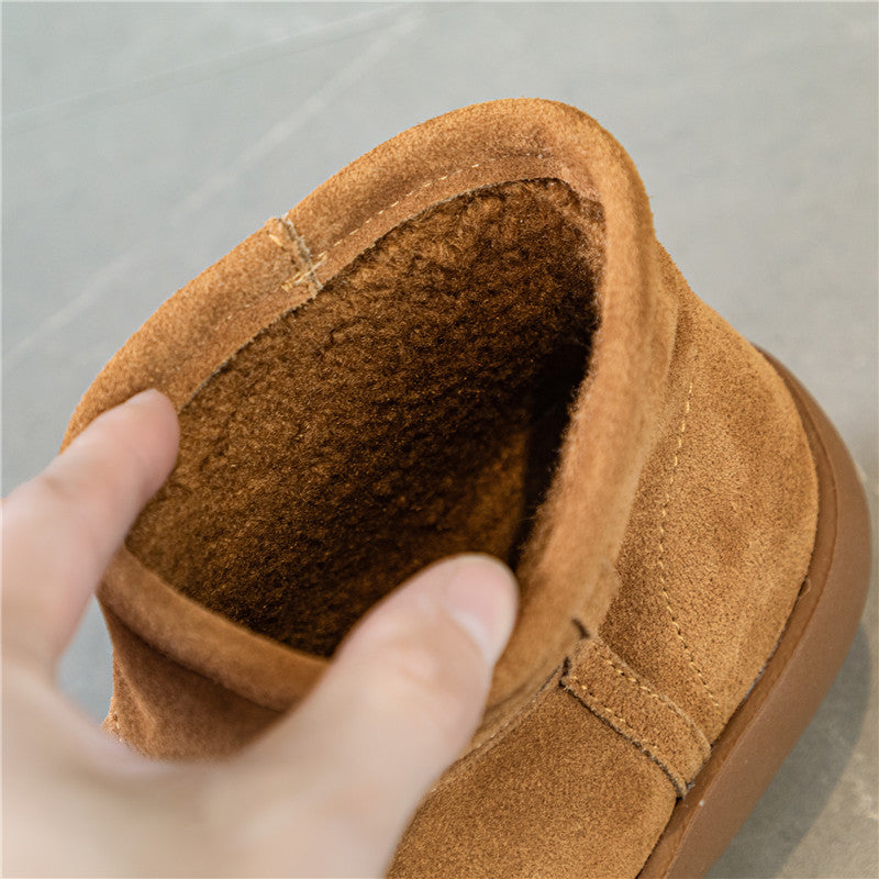 Women's Korean Style Simple Solid Color Short Snow Boots