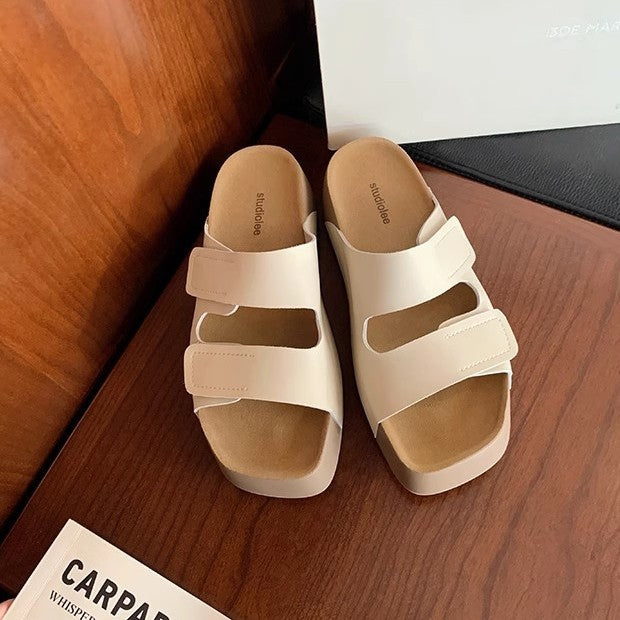 Toast Thick Bottom Double Velcro Slip-on Slippers
