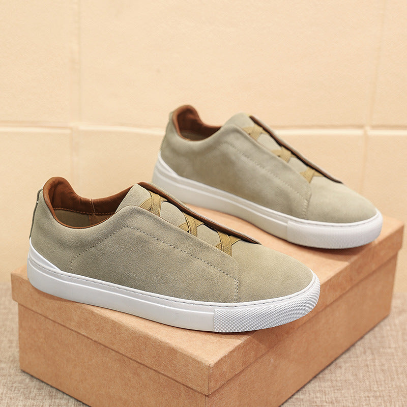 Men's Top Layer Cowhide Four Korean Versatile Leather Shoes