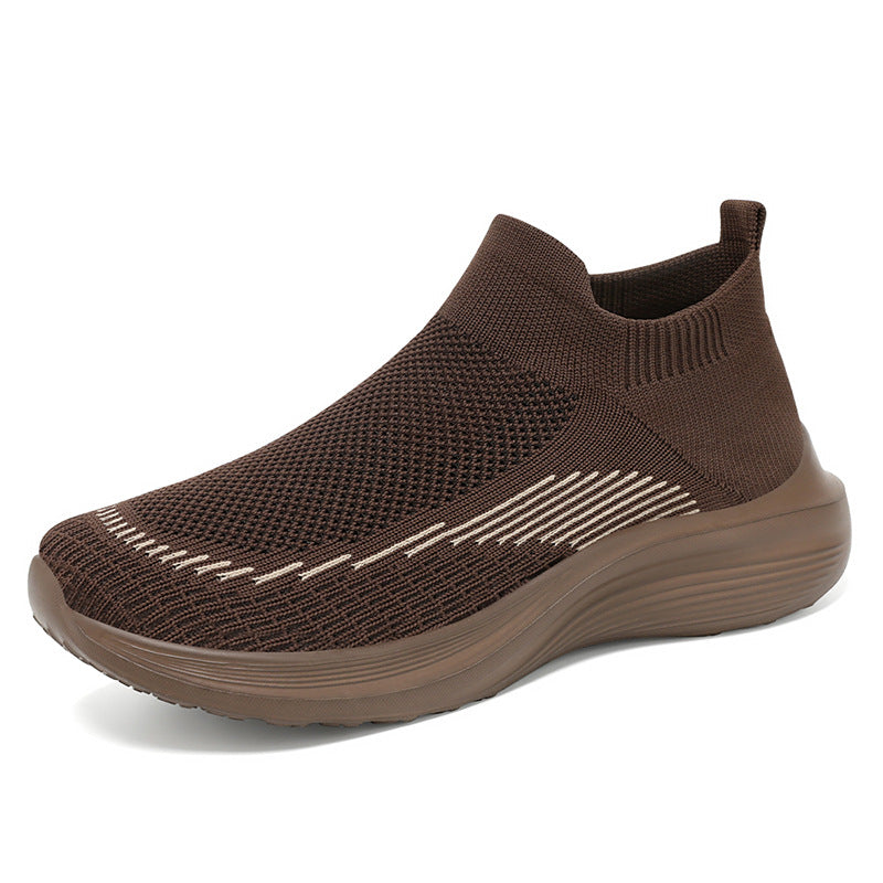 Women's & Men's Autumn Flying Woven Polyurethane Lightweight Slip-on Casual Shoes