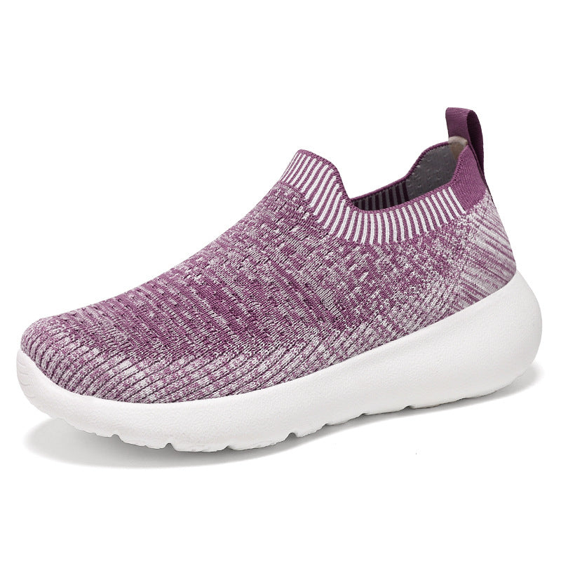 Women's & Men's Autumn Flying Woven Polyurethane Lightweight Slip-on Casual Shoes