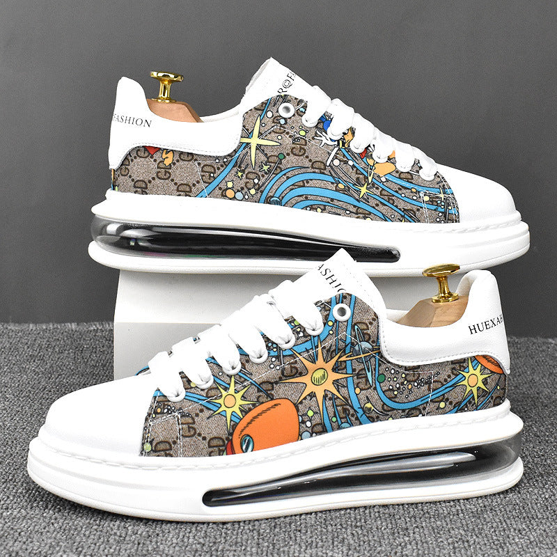 Men's Spring Breathable Trendy Korean Style Cowhide Casual Shoes