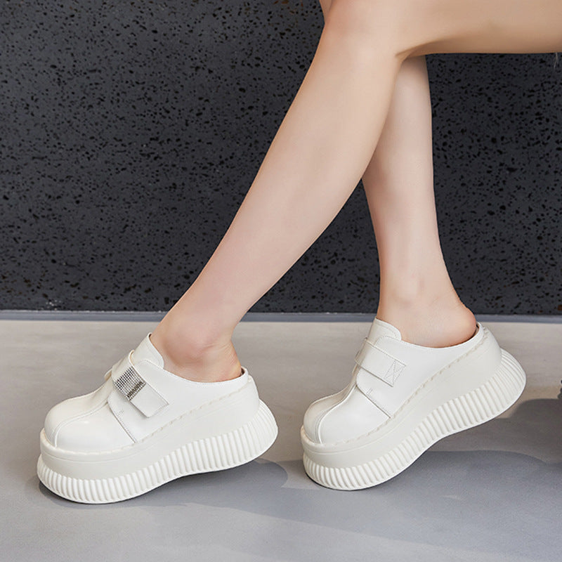 Women's Muffin Outer Wear Closed Toe Half Sandals