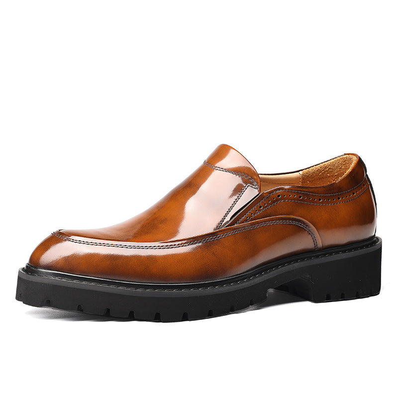 Men's Increasing Slit Bead Bright British Style Loafers