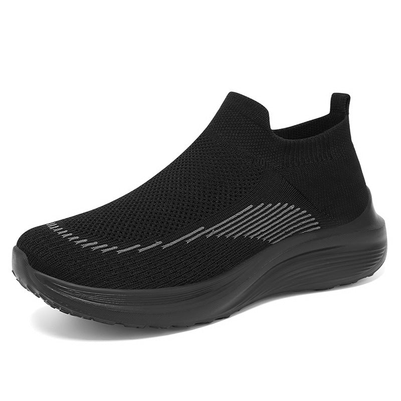 Women's & Men's Autumn Flying Woven Polyurethane Lightweight Slip-on Casual Shoes