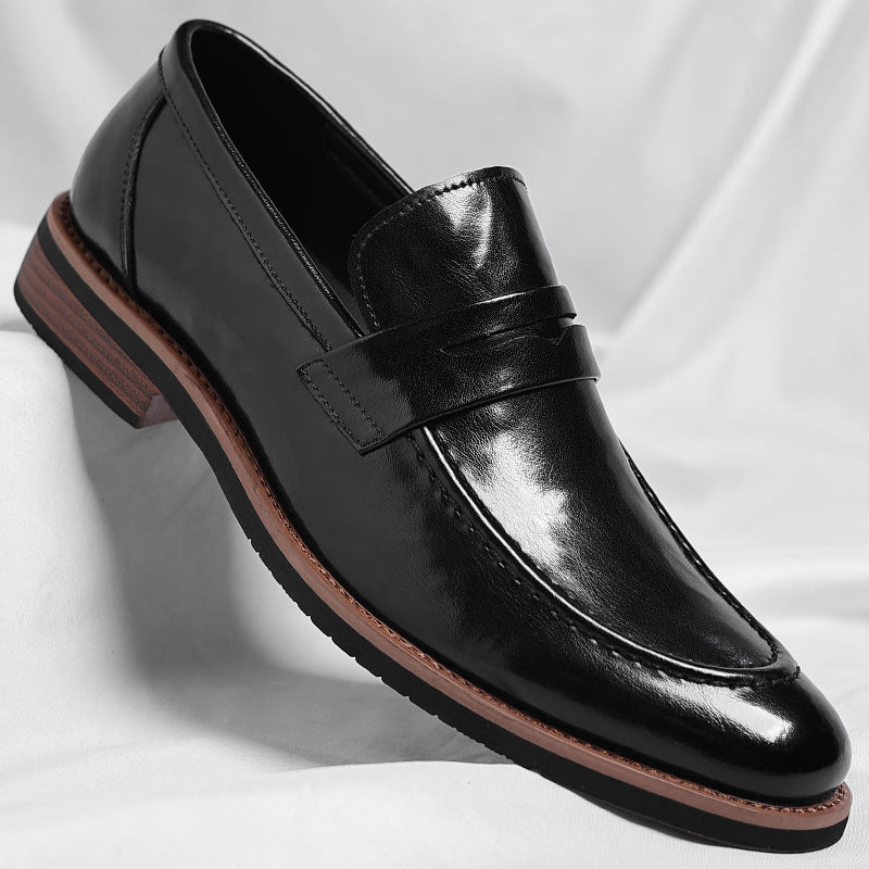 Men's British Style Slip-on Soft Bottom High Leather Shoes