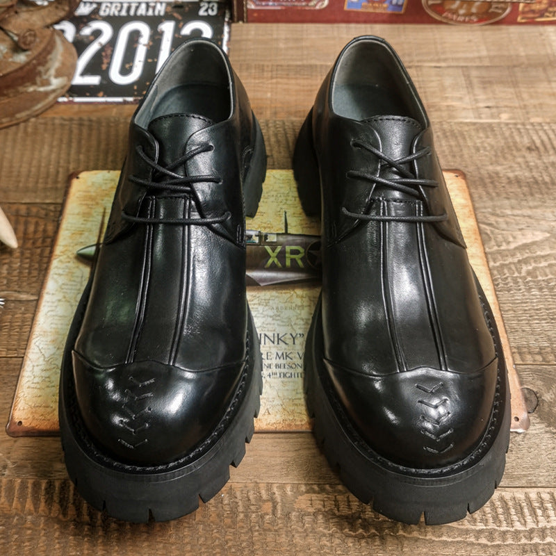 Men's Handmade Top Layer Cowhide Thick Bottom Casual Shoes