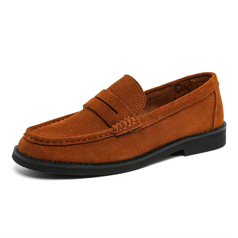 Men's Simple Retro Slip-on British Style Trendy Fashion Joker Men's Casual Leather Shoes