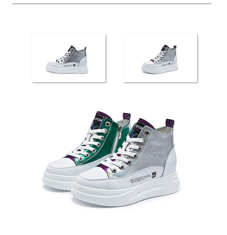 Women's Hidden White Platform Sports Board Casual Shoes